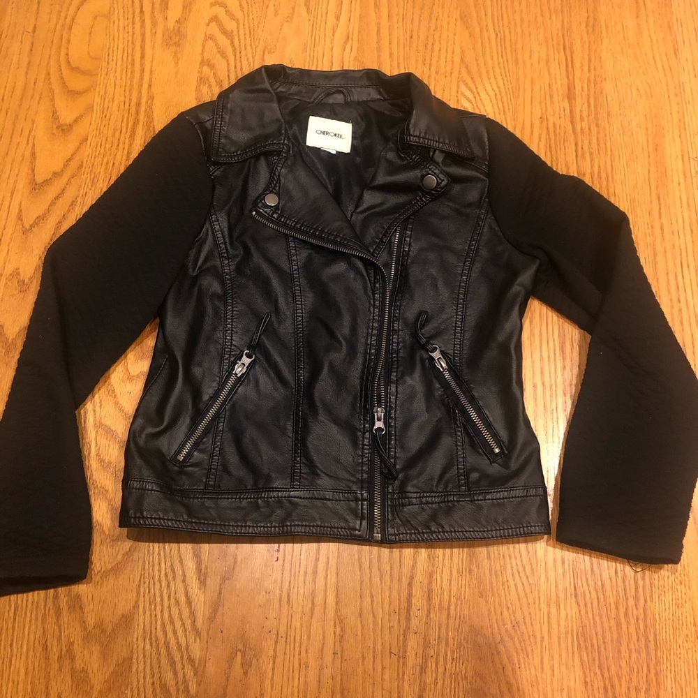 Cherokee Faux Leather Jacket (poly) sleeves